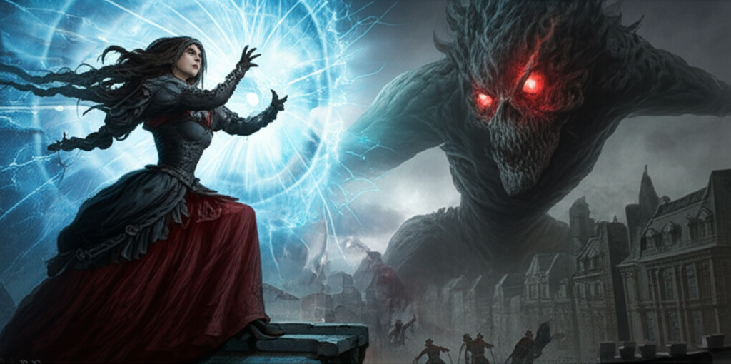 Vivienne vs. Kaiju on the City Walls